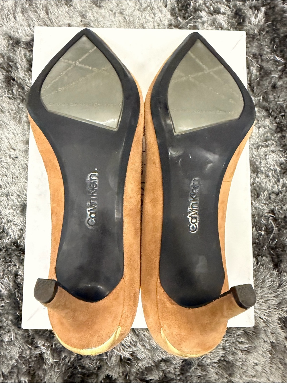 Calvin Klein Women's Camel Suede Pointed-Toe Pumps - Picture 5 of 9